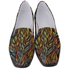 Stained Glass Window Glass Colorful Women s Classic Loafer Heels by Pakrebo