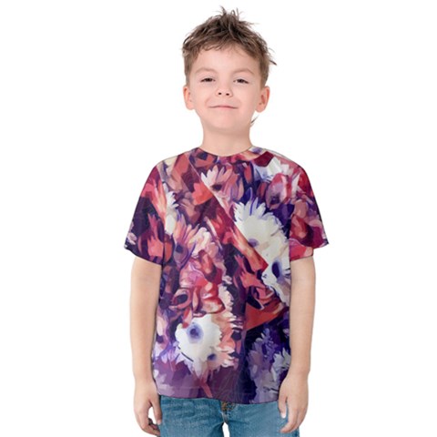 Flowers Bouquets Vintage Pop Art Kids  Cotton Tee by Pakrebo