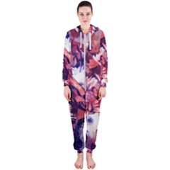 Flowers Bouquets Vintage Pop Art Hooded Jumpsuit (ladies)  by Pakrebo