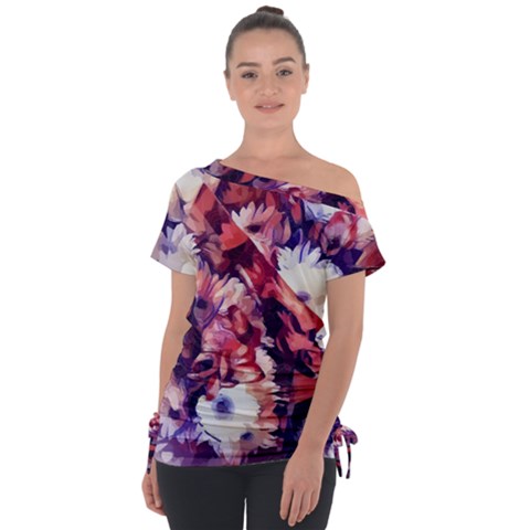 Flowers Bouquets Vintage Pop Art Tie-up Tee by Pakrebo