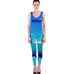 Blue Sky Artwork Drawing Painting One Piece Catsuit by Pakrebo