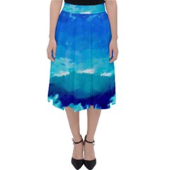 Blue Sky Artwork Drawing Painting Classic Midi Skirt by Pakrebo