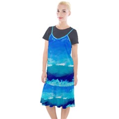 Blue Sky Artwork Drawing Painting Camis Fishtail Dress