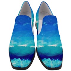 Blue Sky Artwork Drawing Painting Slip On Heel Loafers