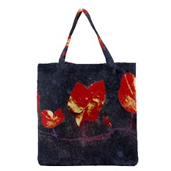 Grunge Floral Collage Design Grocery Tote Bag by dflcprintsclothing