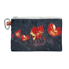 Grunge Floral Collage Design Canvas Cosmetic Bag (large)