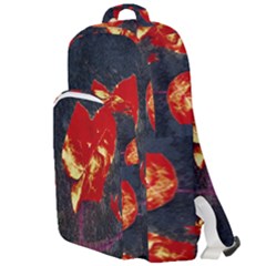 Grunge Floral Collage Design Double Compartment Backpack