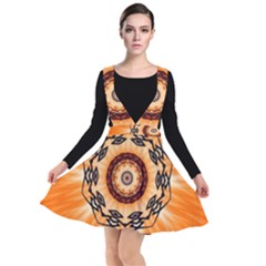 Abstract Kaleidoscope Colorful Plunge Pinafore Dress