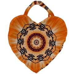 Abstract Kaleidoscope Colorful Giant Heart Shaped Tote by Pakrebo