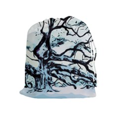 Tree Winter Blue Snow Cold Scene Drawstring Pouch (xl) by Pakrebo