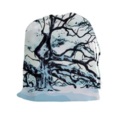 Tree Winter Blue Snow Cold Scene Drawstring Pouch (xxl) by Pakrebo