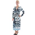 Tree Winter Blue Snow Cold Scene Velvet Maxi Wrap Dress View1