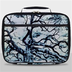 Tree Winter Blue Snow Cold Scene Full Print Lunch Bag by Pakrebo