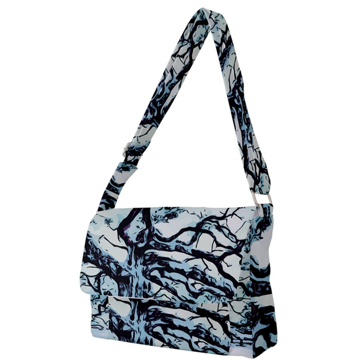 Tree Winter Blue Snow Cold Scene Full Print Messenger Bag