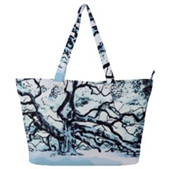 Tree Winter Blue Snow Cold Scene Full Print Shoulder Bag by Pakrebo