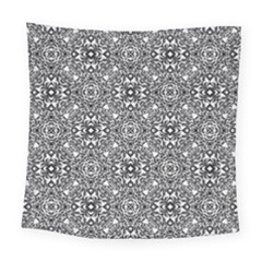 Black White Geometric Background Square Tapestry (large) by Pakrebo