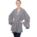 Black White Geometric Background Velvet Kimono Robe View1