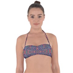 Tile Repeating Colors Texture Halter Bandeau Bikini Top