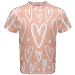 Coral Pattren With White Hearts Men s Cotton Tee by alllovelyideas