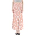 coral pattren with white hearts Full Length Maxi Skirt View1