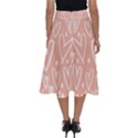 coral pattren with white hearts Perfect Length Midi Skirt View2