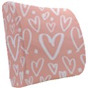 coral pattren with white hearts Seat Cushion View2