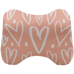 Coral Pattren With White Hearts Head Support Cushion by alllovelyideas