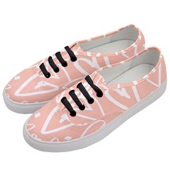 Coral Pattren With White Hearts Women s Classic Low Top Sneakers by alllovelyideas