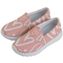 coral pattren with white hearts Kids  Lightweight Slip Ons View2