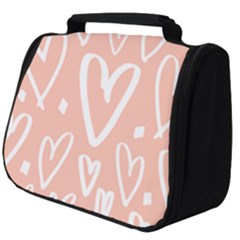 Coral Pattren With White Hearts Full Print Travel Pouch (big) by alllovelyideas