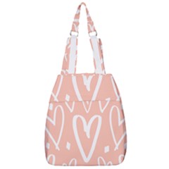 Coral Pattren With White Hearts Center Zip Backpack by alllovelyideas