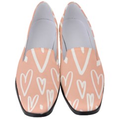 Coral Pattren With White Hearts Women s Classic Loafer Heels by alllovelyideas