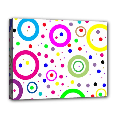 Round Abstract Design Canvas 14  X 11  (stretched) by Pakrebo