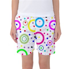 Round Abstract Design Women s Basketball Shorts by Pakrebo