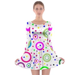 Round Abstract Design Long Sleeve Skater Dress