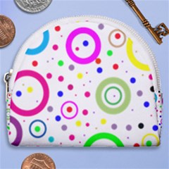 Round Abstract Design Horseshoe Style Canvas Pouch