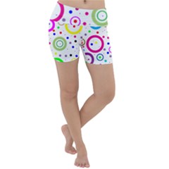 Round Abstract Design Lightweight Velour Yoga Shorts by Pakrebo