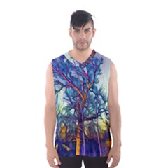 Tree Colorful Nature Landscape Men s Basketball Tank Top by Pakrebo