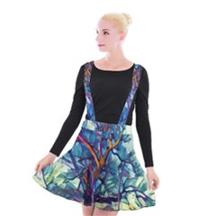 Tree Colorful Nature Landscape Suspender Skater Skirt