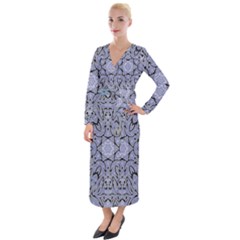 Tile Design Art Mosaic Pattern Velvet Maxi Wrap Dress