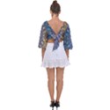 Tile Design Art Mosaic Pattern Tie Back Butterfly Sleeve Chiffon Top View2