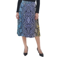 Tile Design Art Mosaic Pattern Classic Velour Midi Skirt 