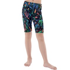 Tree Forest Abstract Forrest Kids  Mid Length Swim Shorts by Pakrebo