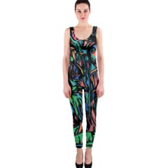 Tree Forest Abstract Forrest One Piece Catsuit by Pakrebo