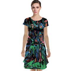 Tree Forest Abstract Forrest Cap Sleeve Nightdress by Pakrebo