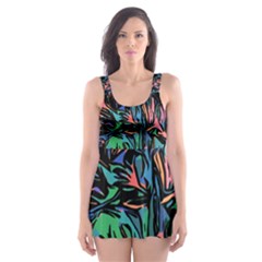 Tree Forest Abstract Forrest Skater Dress Swimsuit by Pakrebo