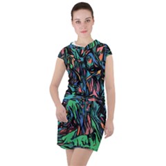 Tree Forest Abstract Forrest Drawstring Hooded Dress