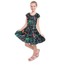 Tree Forest Abstract Forrest Kids  Short Sleeve Dress by Pakrebo