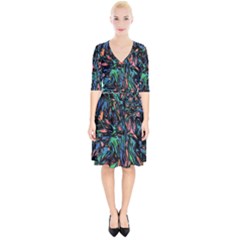 Tree Forest Abstract Forrest Wrap Up Cocktail Dress by Pakrebo