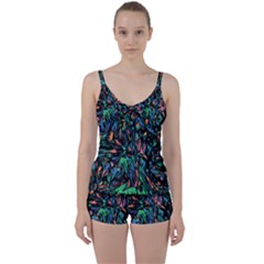 Tree Forest Abstract Forrest Tie Front Two Piece Tankini by Pakrebo